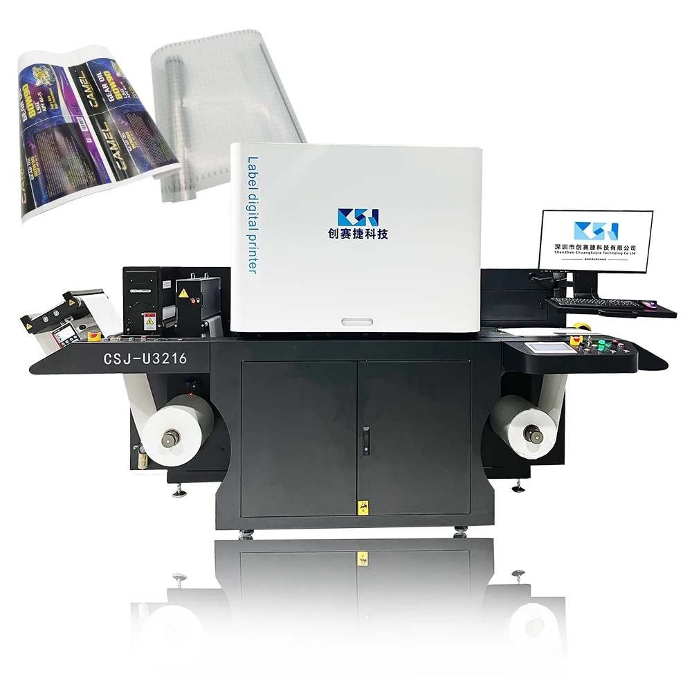 CSJ U3210 UV Inkjet Roll to Roll Automatic Digital Printing Machine Flex BOPP PET PVC PE PP Label Sticker Printer