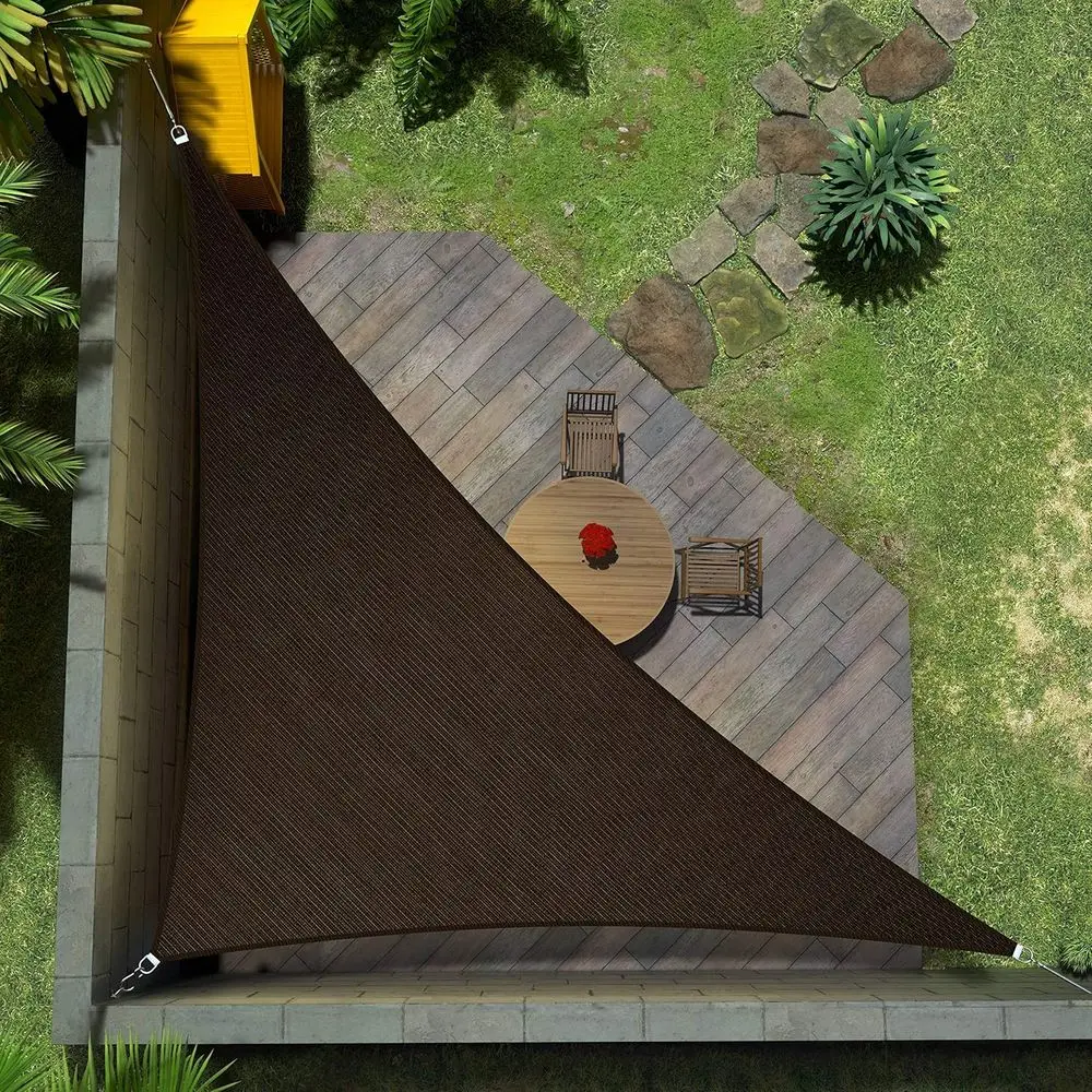 

Custom Size 24' x 24' x 33.9' Brown Right e Sun Shade Sail UP50+ AGTAPRT12, Order to Make Awning, 95% UV Blockage, Water & Air P