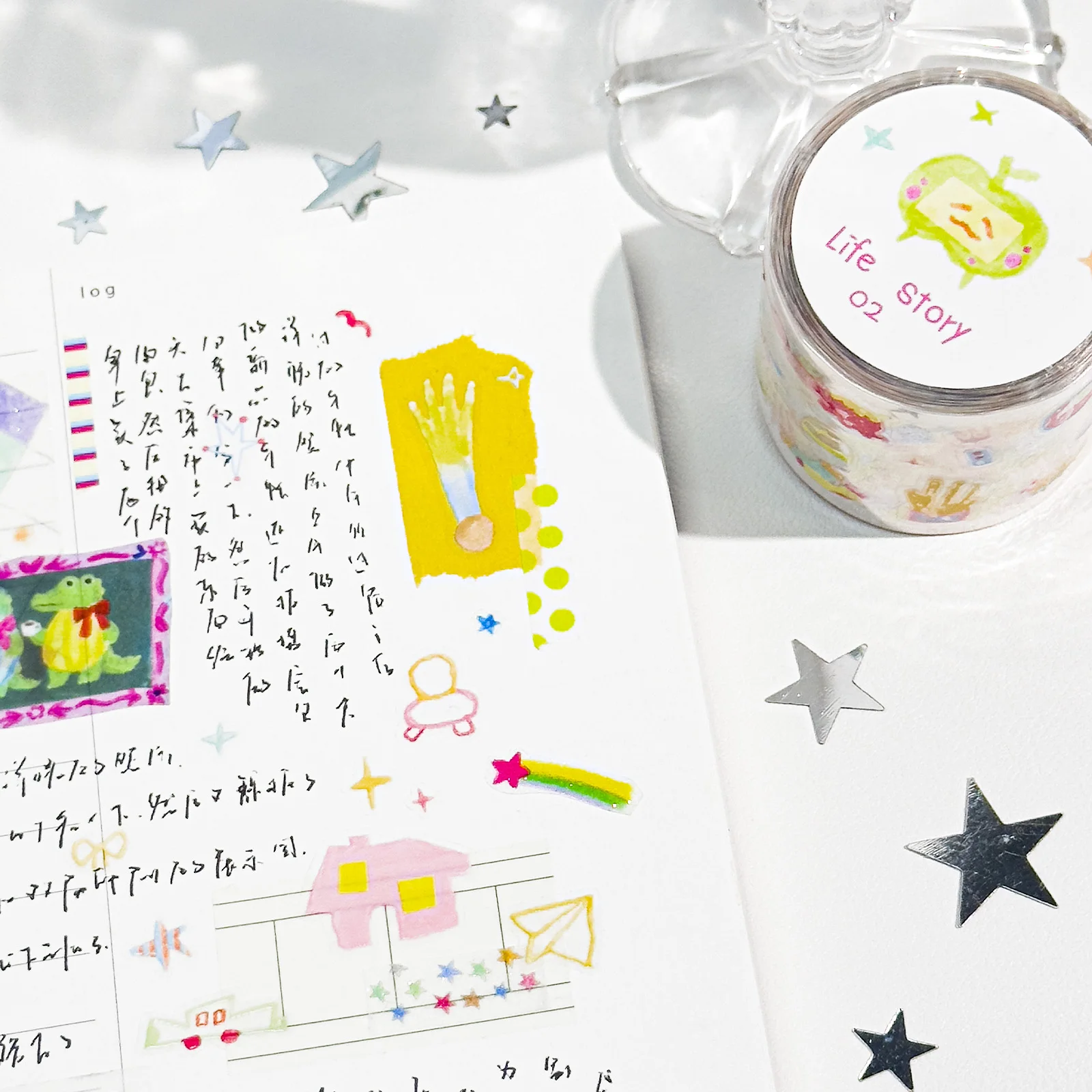 300cm/rolo bonito dos desenhos animados whimsy fazendo fita diário adesivo diy scrapbooking adesivos decoração planejador móvel papelaria coreano