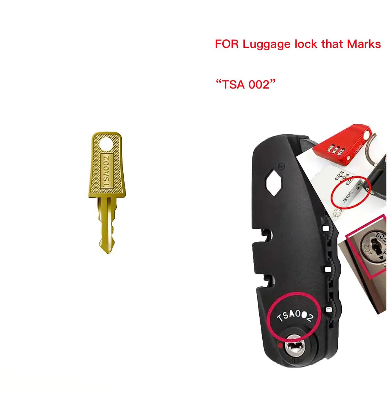 TSA 002 TSA 007 Key, TSA007 TSA002 Master Luggage Lock Keys Compatible with Luggage Suitcase Password Locks Copper, Pack of 50