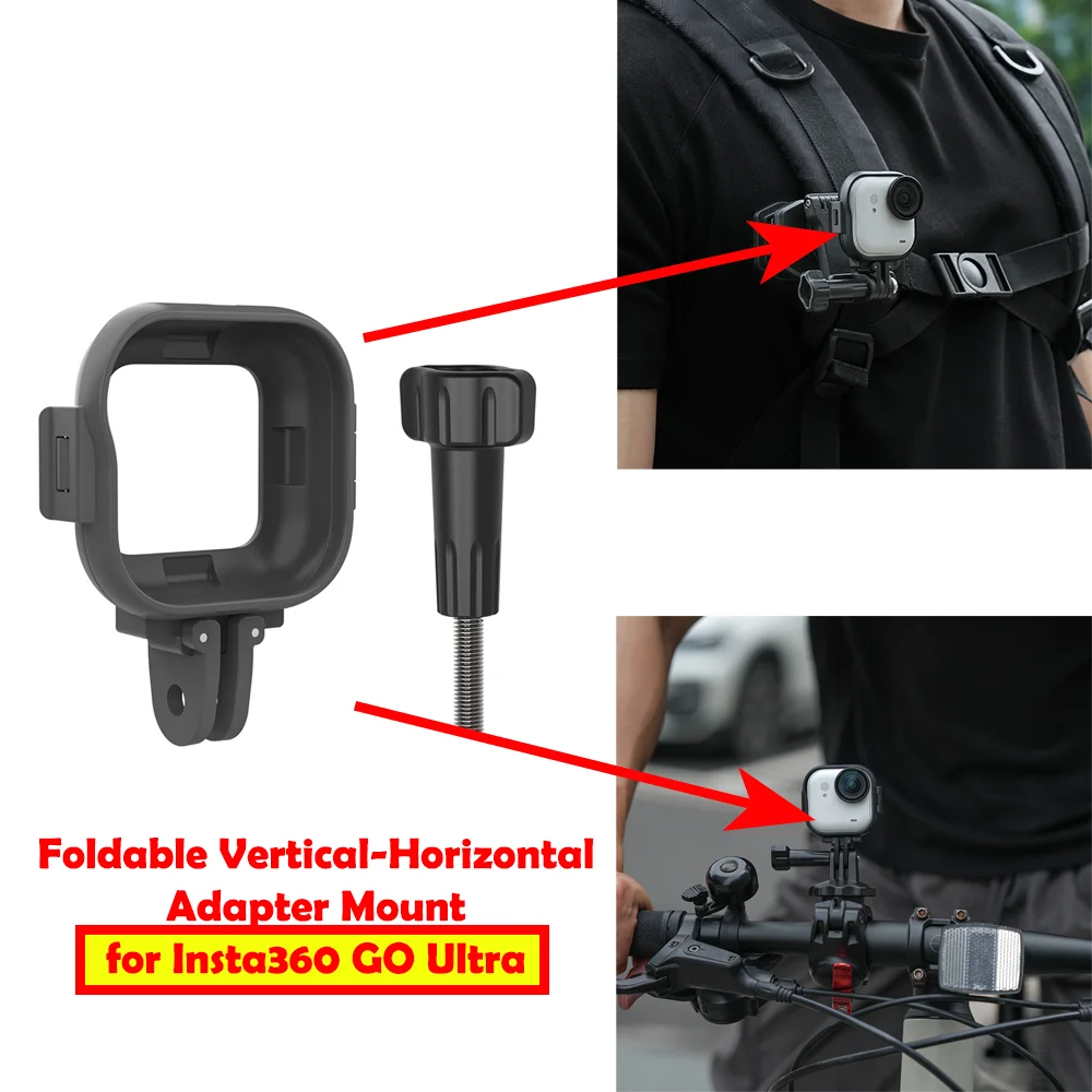 

Foldable Vertical-Horizontal Adapter Mount for Insta360 GO Ultra Protective Mounting Housing Case Frame Camera Accessories