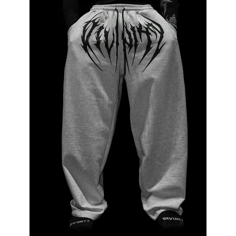 American Men's Fitness and Leisure Jogging Pants for Autumn and Winter, Fashionable Unisex Straight Leg Pants