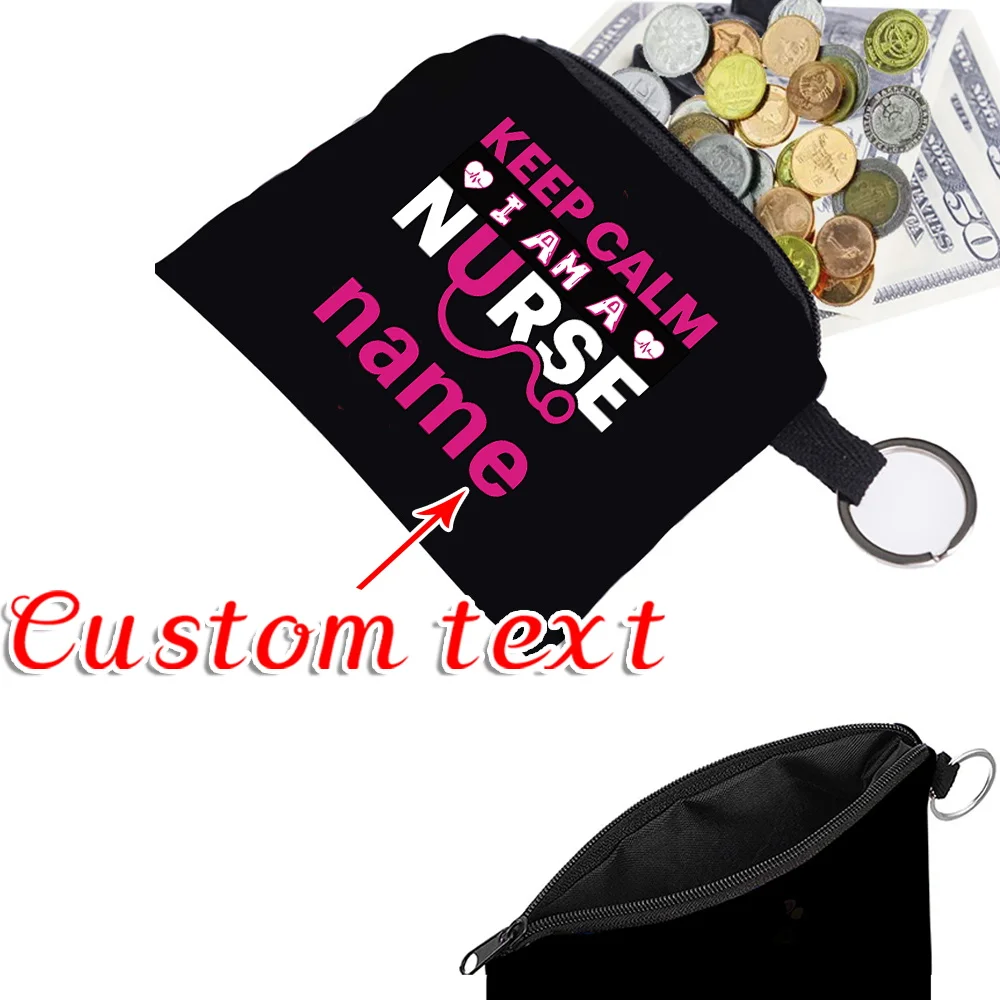 Personalized Customized Name Coin Wallet Mini Card Holder Simple Pocketbook Credit Card Storage Case Bag High-quality Coin Pouch