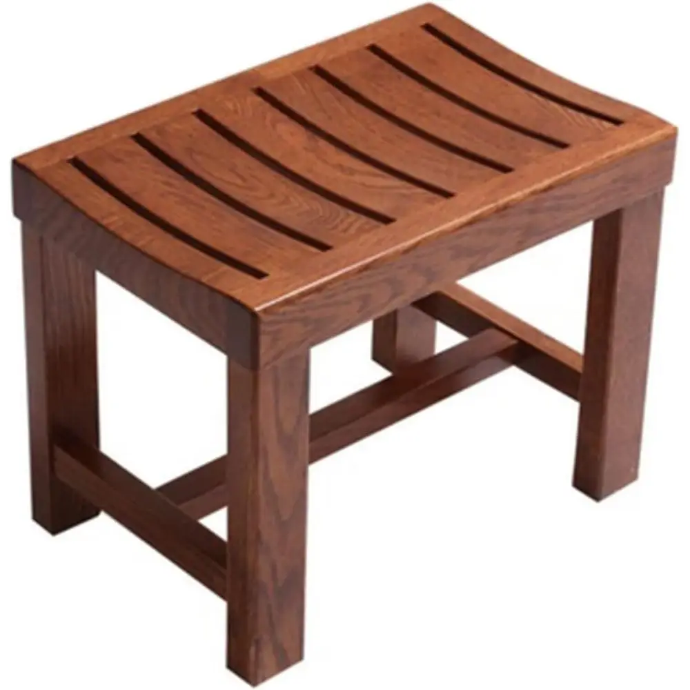 Asiento de ducha de madera antideslizante para personas mayores: banco de baño duradero con dimensiones de 42x28x43 cm
