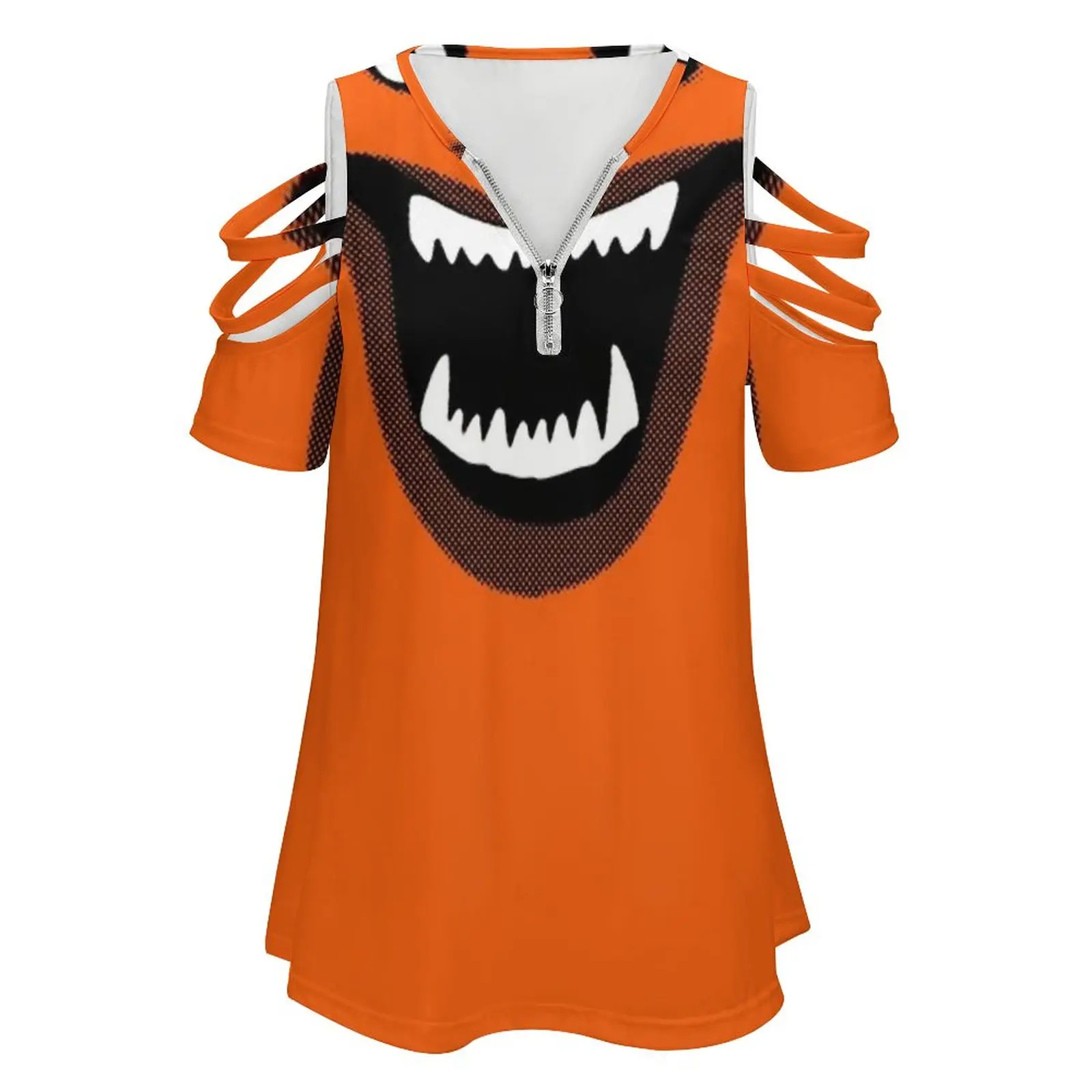 Hausu ( ハウス ) Retro Japanese Horror Movie 1977 V2.0 Women's T-Shirt New Fashion Printed Zipper V-Neck Short Sleeve T Shirts