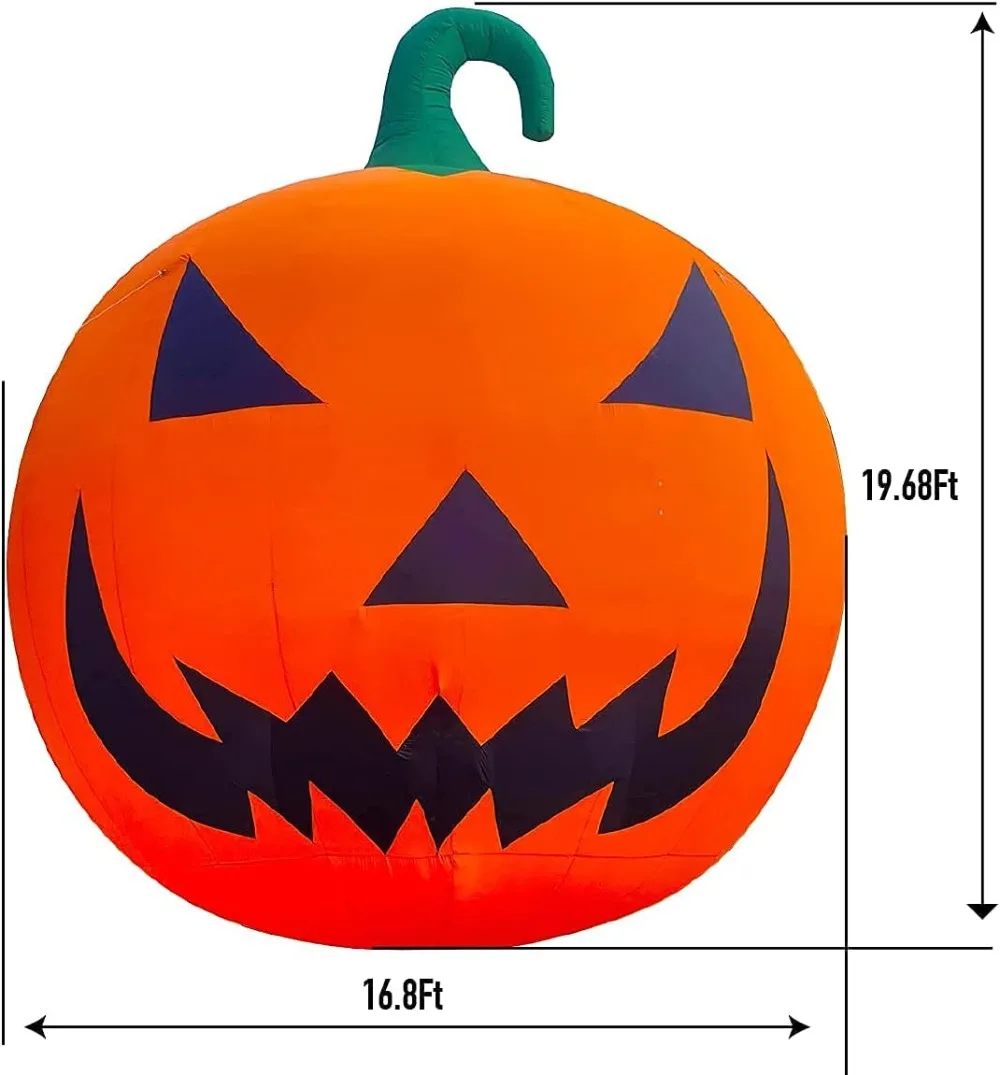 Giant 20ft Premium Halloween Inflatable Pumpkin Decorations with Blower, Blow up Halloween Decorations Outdoor Holiday Decor