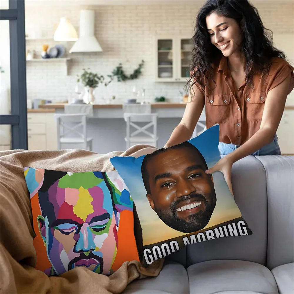 Funny Kanye West Meme Pillow Covers Cartoon Sofa Decorative Home Double-sided Printing Short Plush Cute Cushion Cover