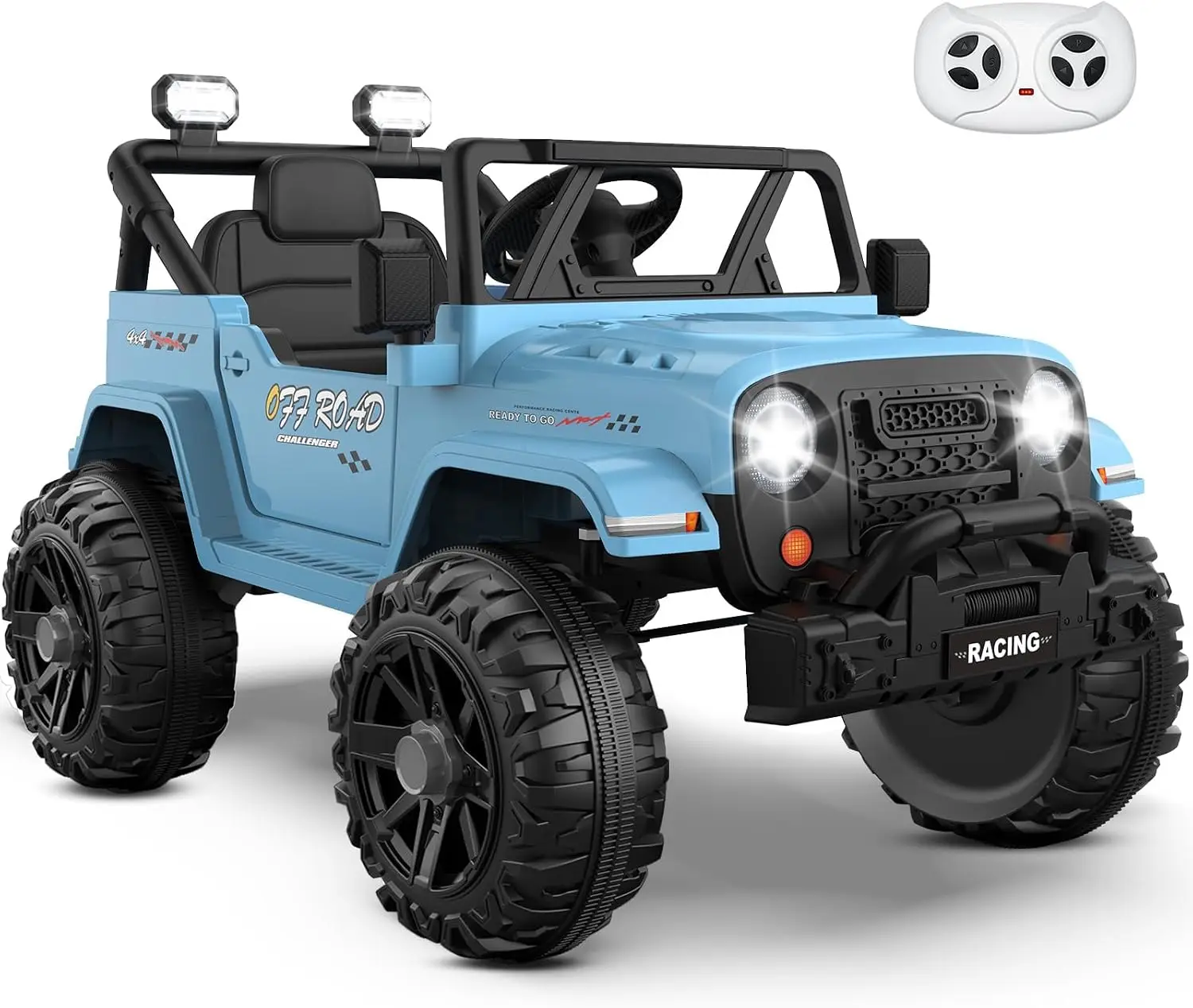 ARBELI 12V Electric Ride On Car, Toddler First Car, Blue | Realistic truck styling, parent remote control, soft start safety, bl