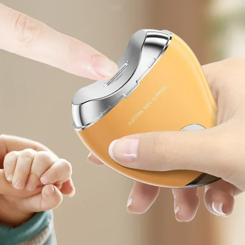 Double-Headed 3 Gears Electric Nail Clipper With LED Light  Cute Mango Shape Trimmer And Polisher Baby Toes Nail Clipper