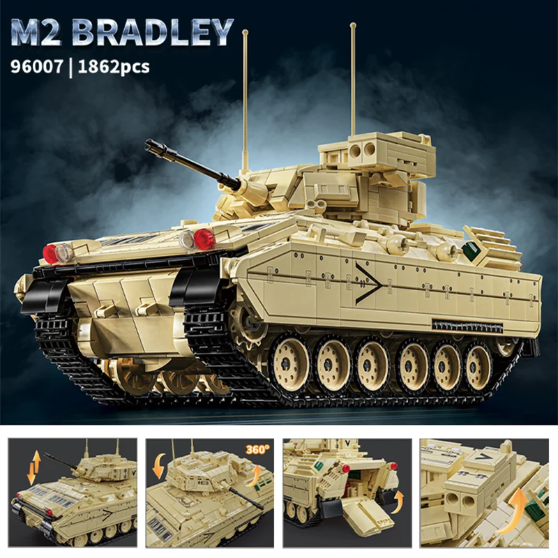 Stryker wheeled armored vehicle, tank assembly, building blocks, remote-controlled car, 6-year-old boy, assembling toy