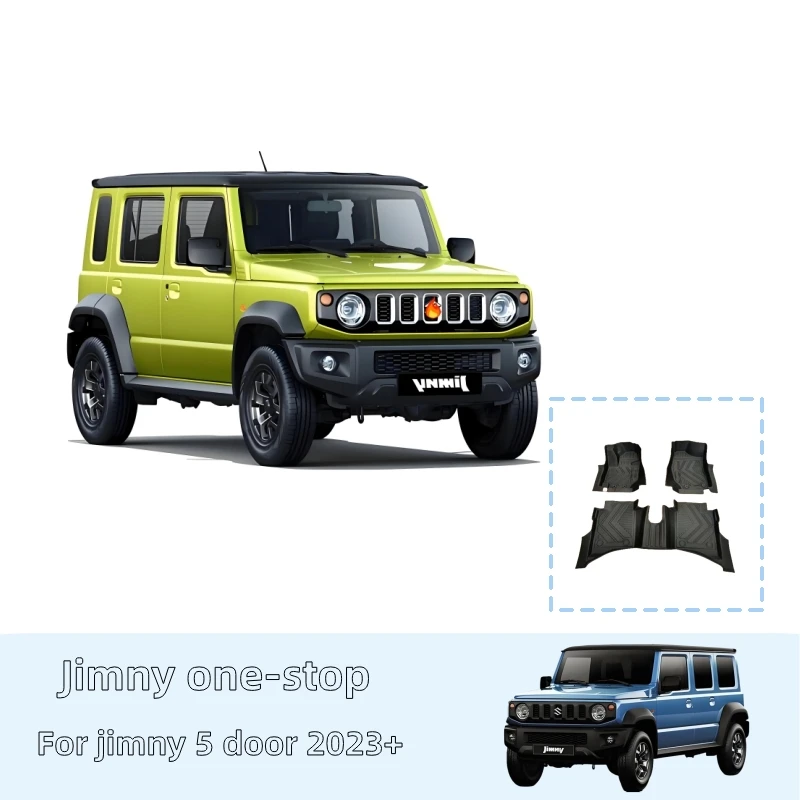 TELLIKA 5 puertas con volante a la izquierda Suzuki alfombrilla para el suelo del coche alfombrillas 3D para accesorios de puerta Jimny 2023 2024