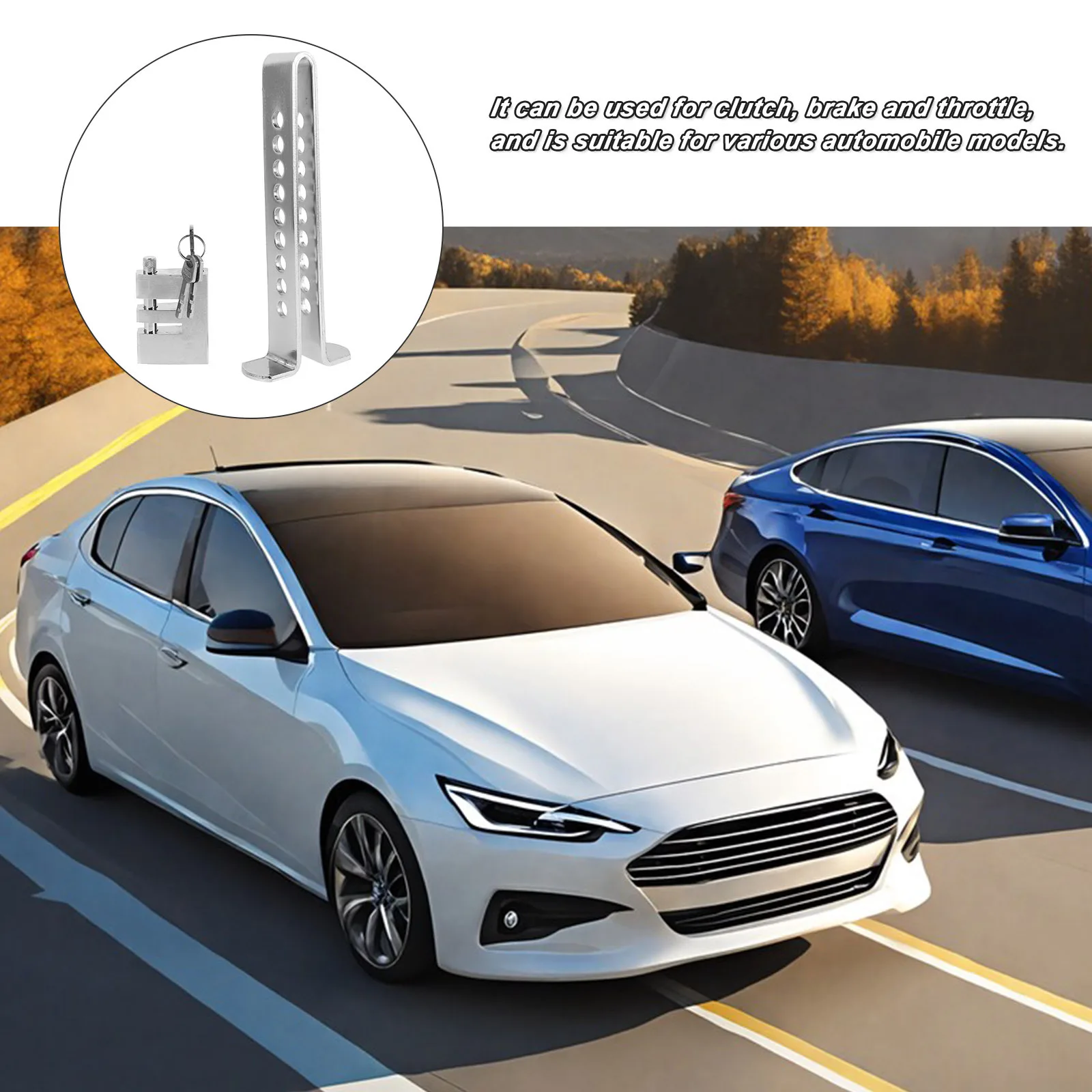 

Adjustable Retractable U-Shaped Steering Wheel Clutch Lock Car Security Device Brake Pedal Lock Anti Theft Vehicle Protection