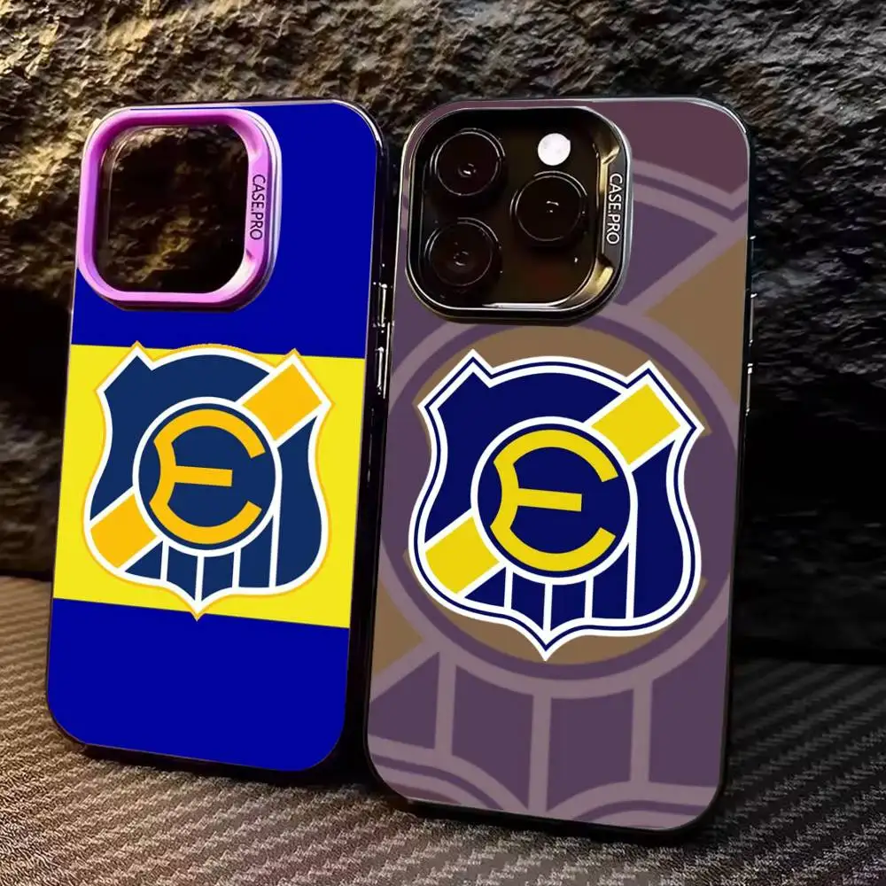 

C-Cool E-Everton de V-Vina del Mar Phone Case For iPhone17,16,15,14,13,12,11 Plus,Pro Max Colored Silver Plated Inside Cover