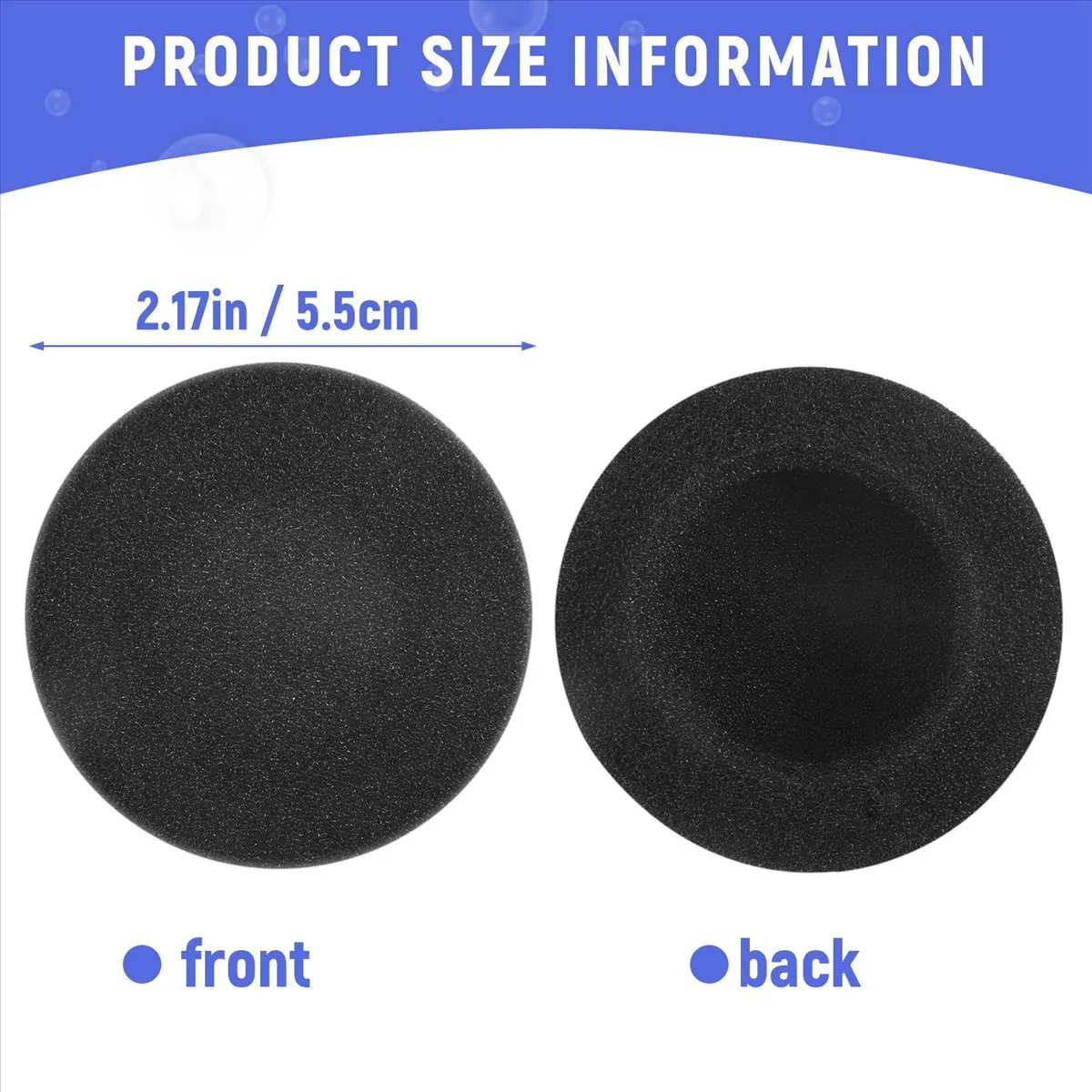 TCE 4 Pair 55mm Replacement Earphone Pad Covers for Headset Headphone Black
