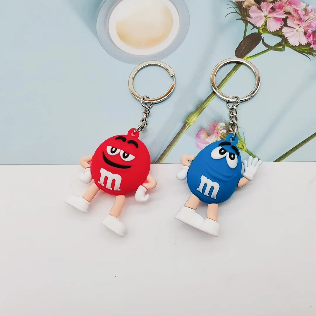 Cartoon Chocolate Bean Keychain Resin Doll Couple Key Chain Men\'s and Women\'s Jewelry Bag Pendant Children Lovely Keychain