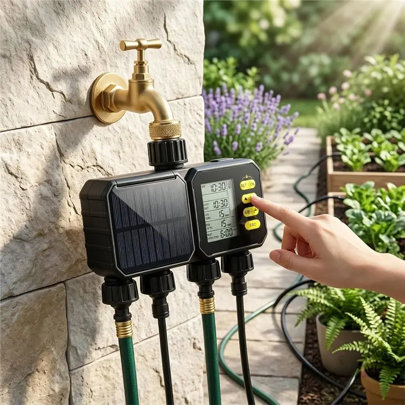 M12K-Solar Wifi Watering Timer For Garden Hose 4 Zone Smart Irrigation Controller With App Remote Control