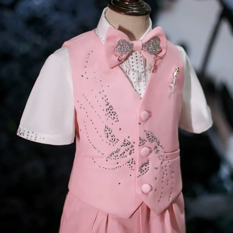 Hochwertiger Jungen-Blazer für Hochzeit, Geburtstag, Festliche Anlässe, Formelle Kinderanzüge A4996, Abschlussanzug für Jungen – Detail 6