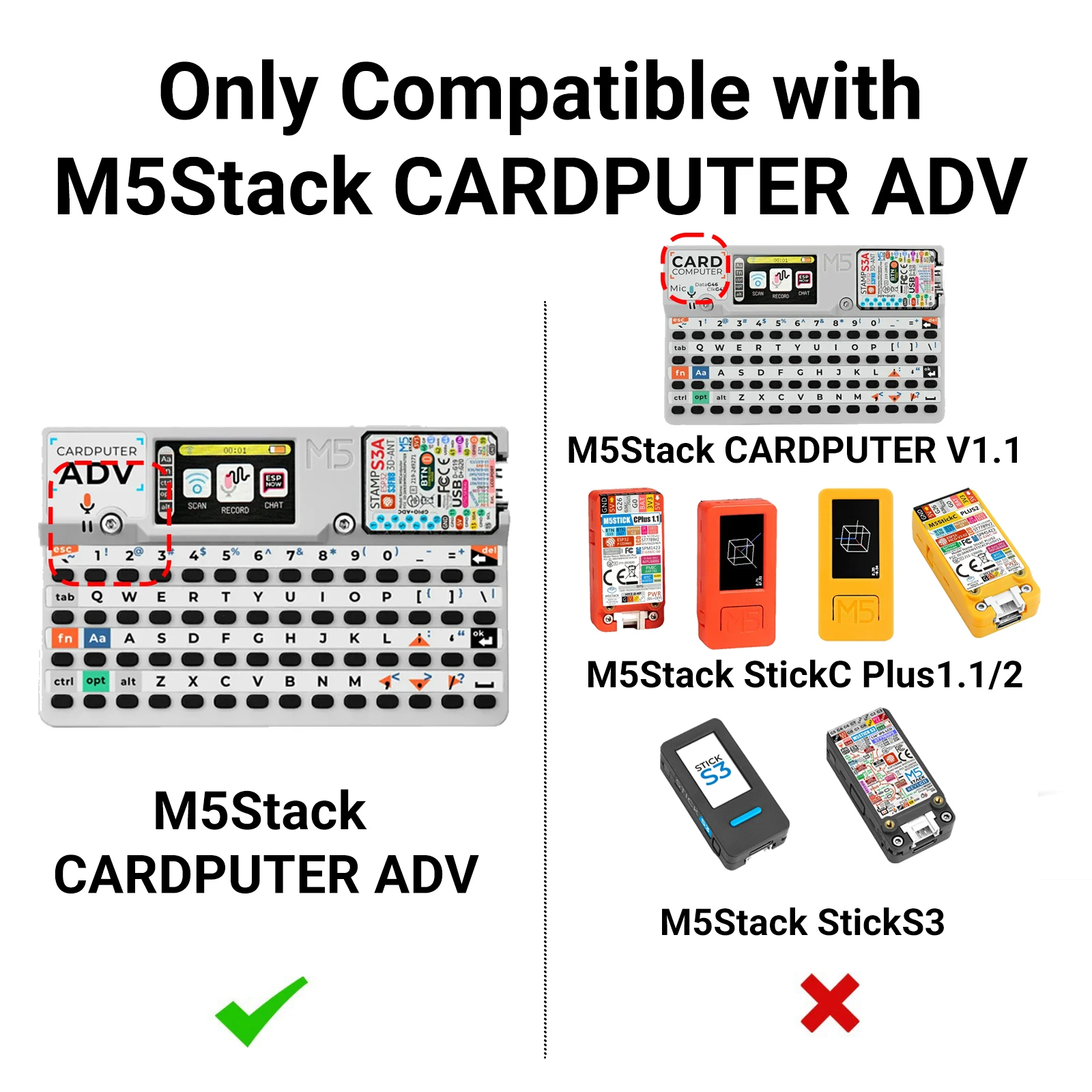 M5Stack Cardputer ADV Dual‑Band Sniffing Module | NRF24+CC1101 915Mhz | Auto‑Switching | Bruce‑Firmware PINGEQUA Hydra RF 924