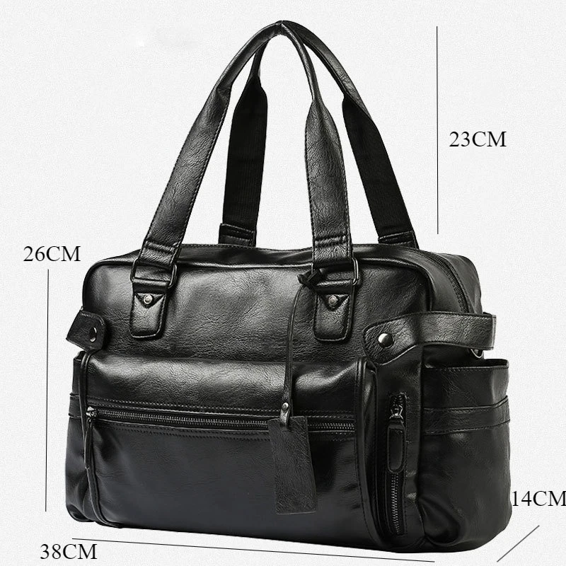Luxury Crossbody Bags Men Handbag Large Capacity Travel Tote Soft PU Leather Business Men's Crossbody Bag Shoulder Messenger Bag