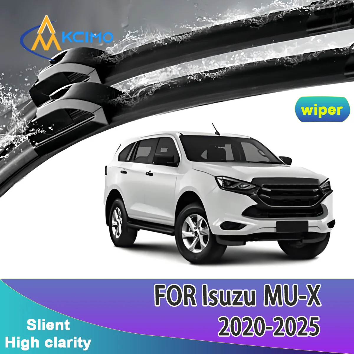 

2 шт. качественные передние дворники, бесшумная черная автомобильная щетка от дождя, подходит для Isuzu MU-X RJ 2020-2025, автомобильные дворники для лобового стекла