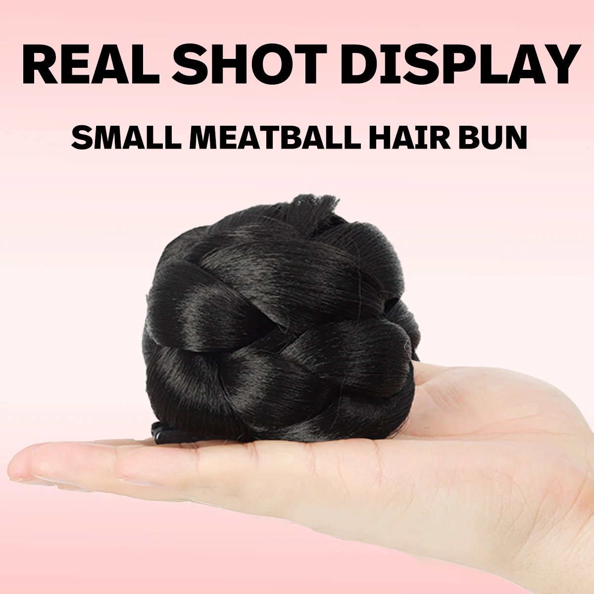 Klip ambil sintetis kuncup rambut malas wig sanggul rambut wanita ikat rendah kepala bola sanggul rambut tahan panas berwarna coklat dan hitam