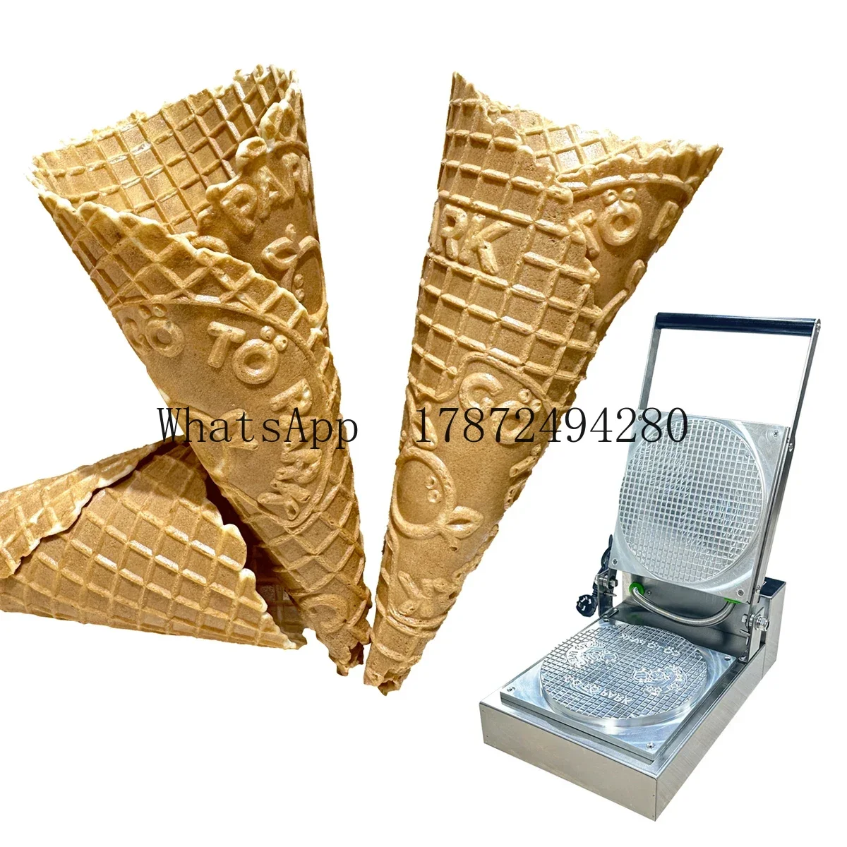 Ice Cream Cone Machine for Small Business 110V/220V with Custom logo Gelato Waffle Cone Makers with CE