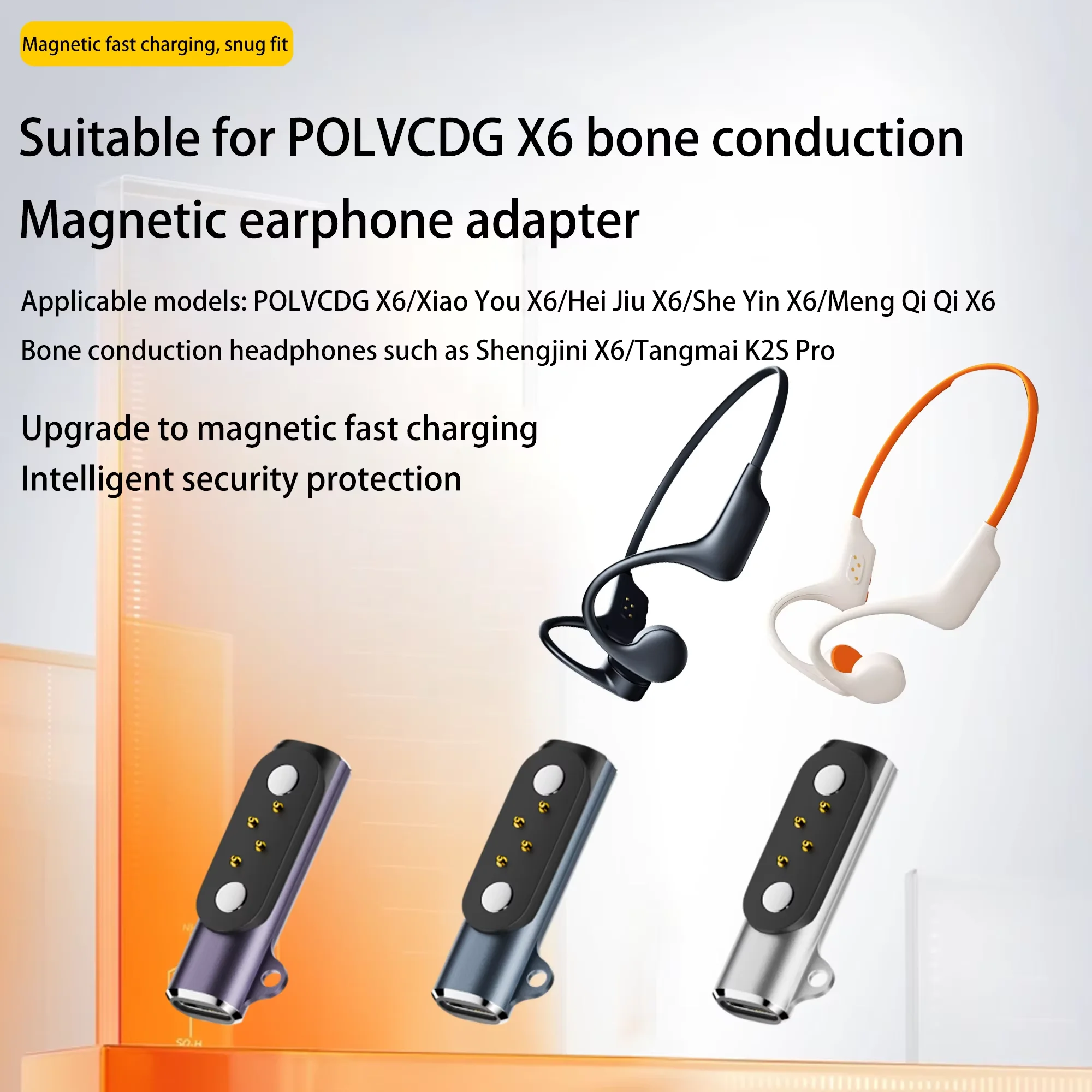 

Magnetic 4Pin to USB-C Female Charger Adapter Type-C Cable Charging Converter Compatible with POLVCDG X6 Headphones
