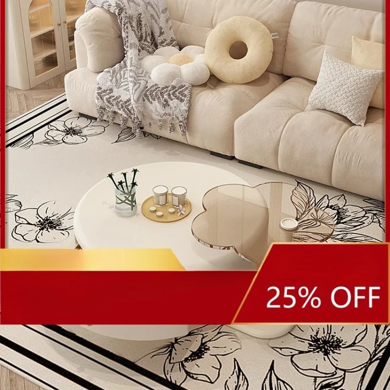 Love Petals Coffee Table Light Luxury Living Room round Tea Table with Side Table Combination