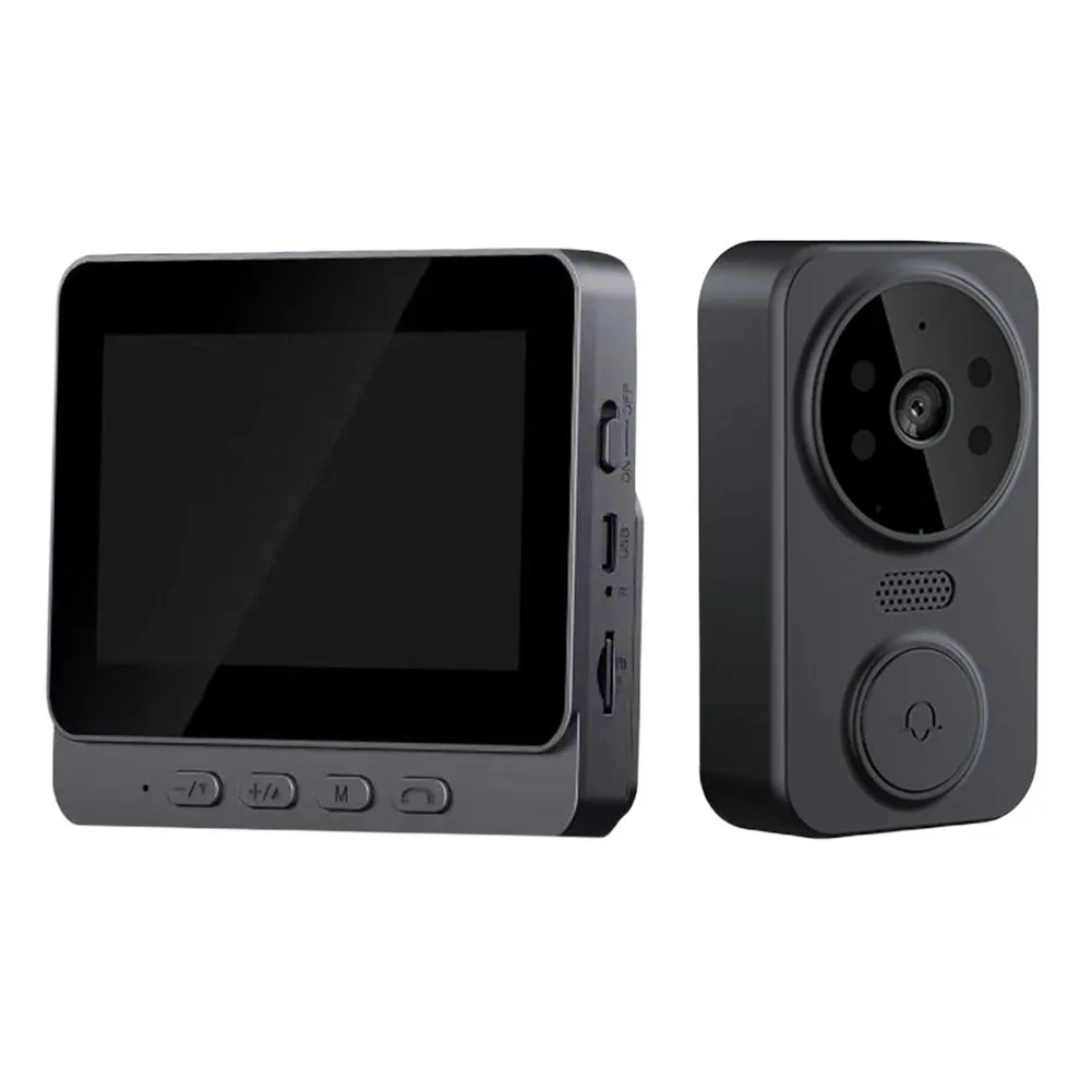 

Цифровой дверной просмотрщик 2,4G Wi-Fi с автоматическим распознаванием, умная видеокамера дверного звонка, ИК-камера ночного видения, 4,3-дюймовый IPS-экран, двусторонний домофон