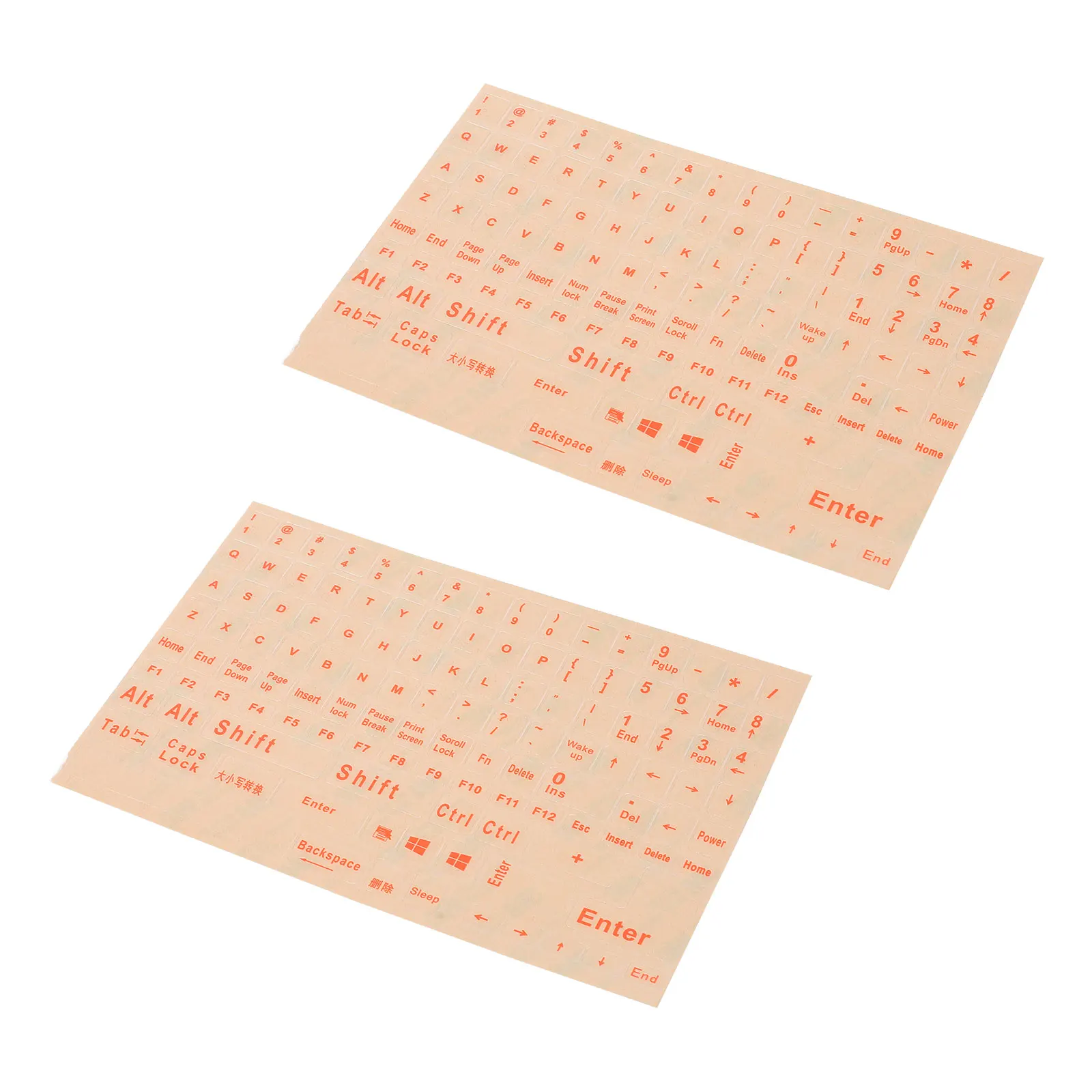 

2 Sheets Keyboard Stickers Full Keys Design Letter Replacement Computer Professional for Pvc Typing Fine Workmanship