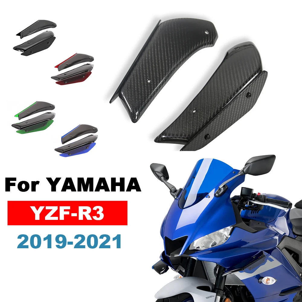

Для мотоцикла YAMAHA YZF-R3 YZFR3 R 3 2019-2021, модифицированное переднее фиксированное крылышко, аэродинамическое боковое ветровое крыло, спойлер с прижимной силой