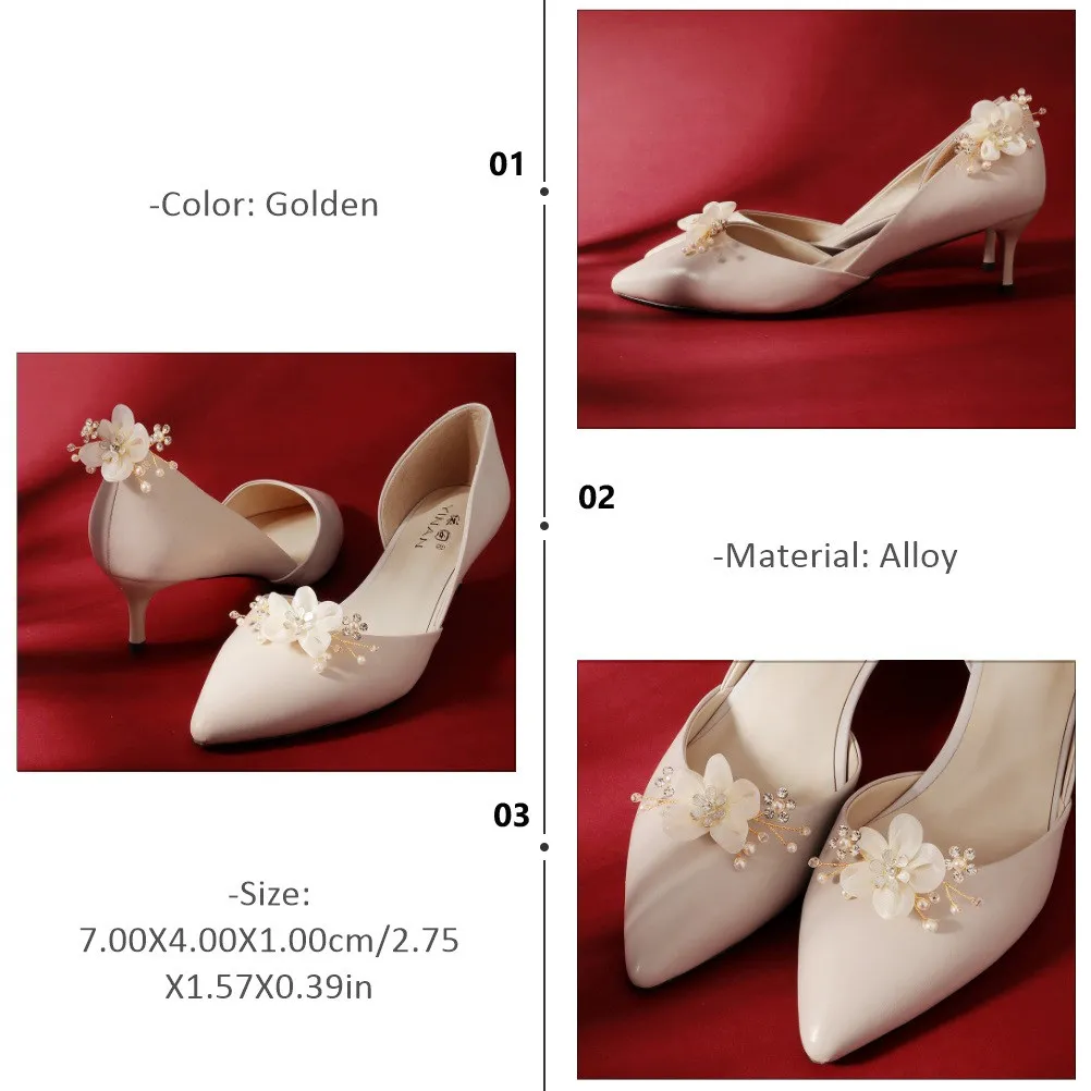 1Pair Alloy Detachable Shoe Buckles Wedding High Heeled Shoes Buckle Removable Women Shoe Clip Elegant Wedding Banquet