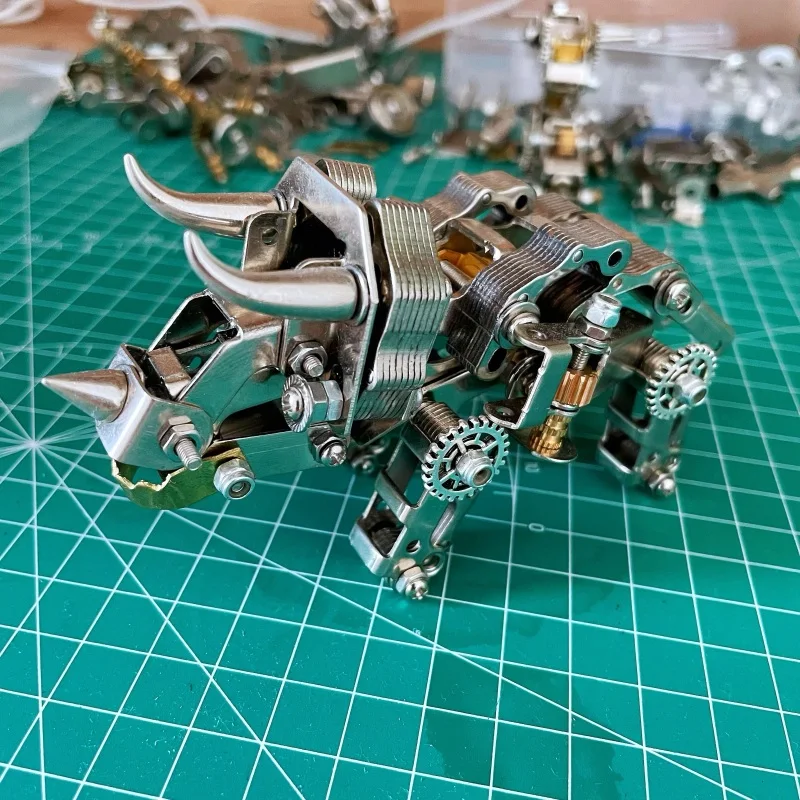 Kits de modelos de Metal 3D de montaje de dragón Mecha triangular mecánico, modelo Steampunk de Metal, juguetes de animales para montar y disparar el día, regalo