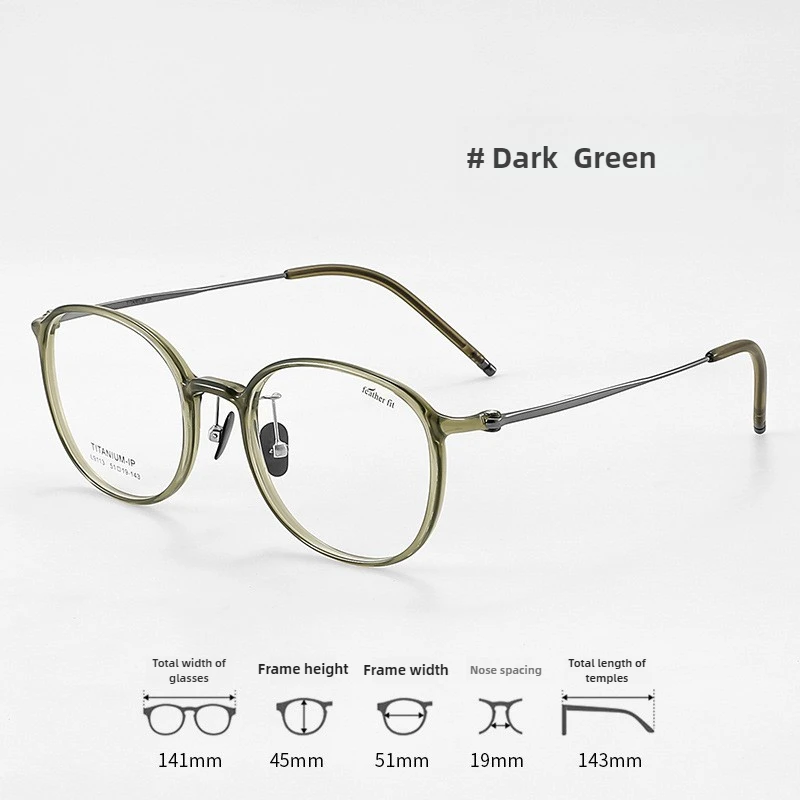 إطار نظارات نسائي جديد مستدير من التيتانيوم النقي خفيف الوزن لقصر النظر إطار نظارات زخرفية بصرية نظارات كمبيوتر
