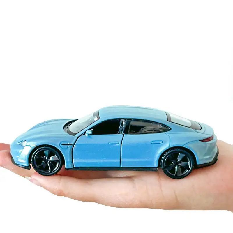 1/36 Porsche Taycan Toy Car Model For Children RMZ CiTY Diecast Super Sport Miniature Pull Back Collection Gift For Kid Boy