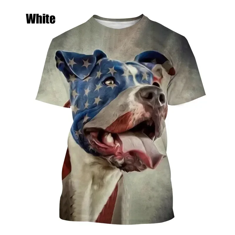 Men's Tshirt Fashion 3d Pitbull Dog Painted Casual T-shirt for Men Short Sleeve Tops 6xl Summer Casual Oversized Men Clothing