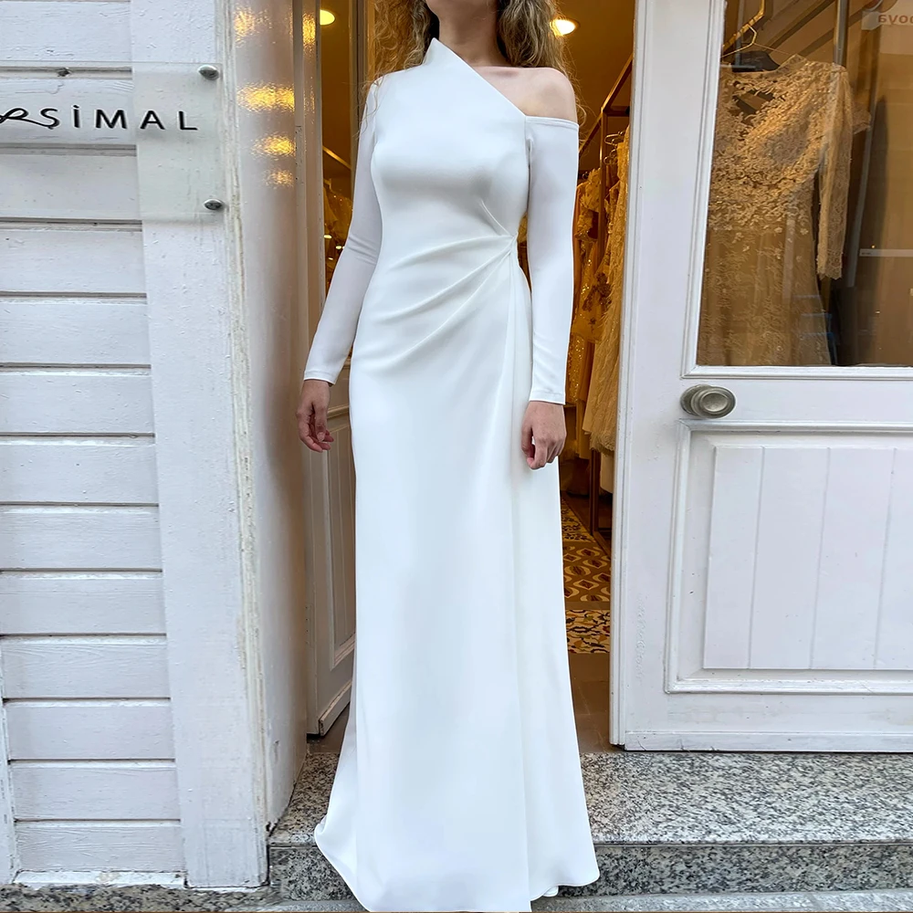 

Индивидуальные современные вечерние платья для женщин 2026: платье-русалка на одно плечо, плиссированное, облегающее, длинное, для выпускного вечера и торжественных мероприятий 2026