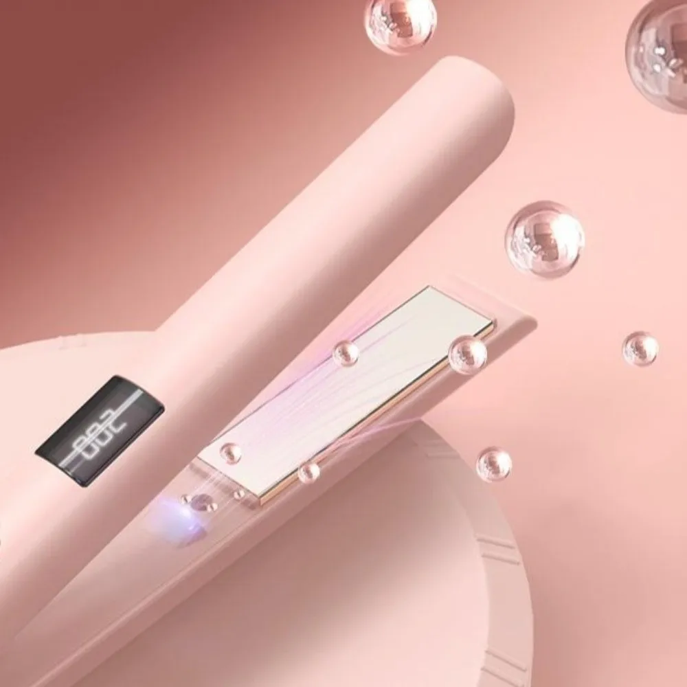4 Levels Temperature 2-in-1 Straightener Curling Wand Anti-Scald Safe Mini Hair Styler Adjustable Professional