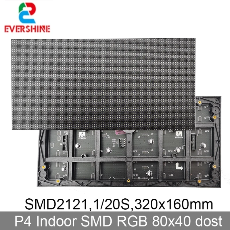 LED Full Color P4 Matrix 320x160 Module Display Screen RGB 80x40 Pixels SMD2121 Light 1/20 Scan Matrix Display 3in1 Indoor Video