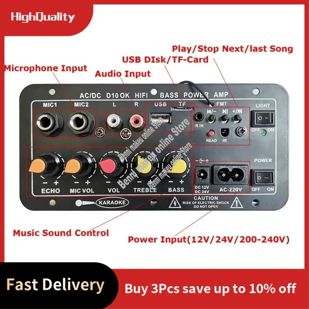 

220 В переменного тока, цифровой Bluetooth стерео усилитель, плата аудиоусилителей, сабвуфер, караоке-плеер, усилители, вилка стандарта США-ABVP