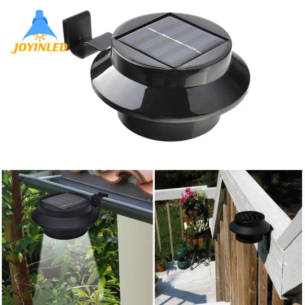Waterproof Outside Wall Garden Solar Lamp Light 3 LED IP65 Light Sensor Control Solar Powered Fence Gutter Solar Outdoor