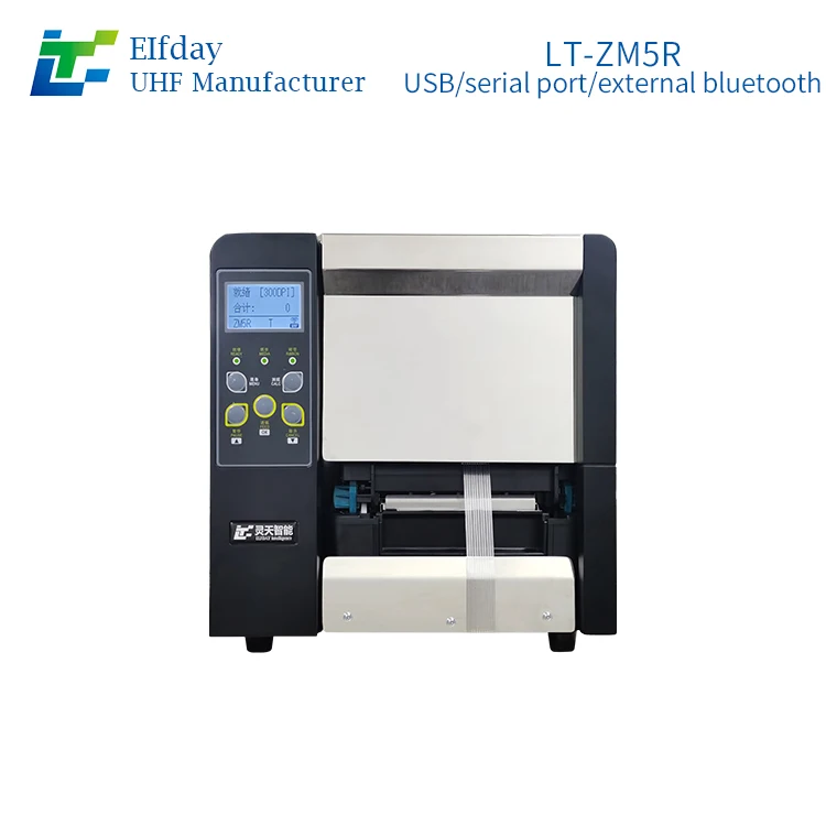 RFID Printer UHF Electronic Label Barcode Heat Transfer Carbon Belt Machine Jewelry Label Machine 860~960Mhz Band