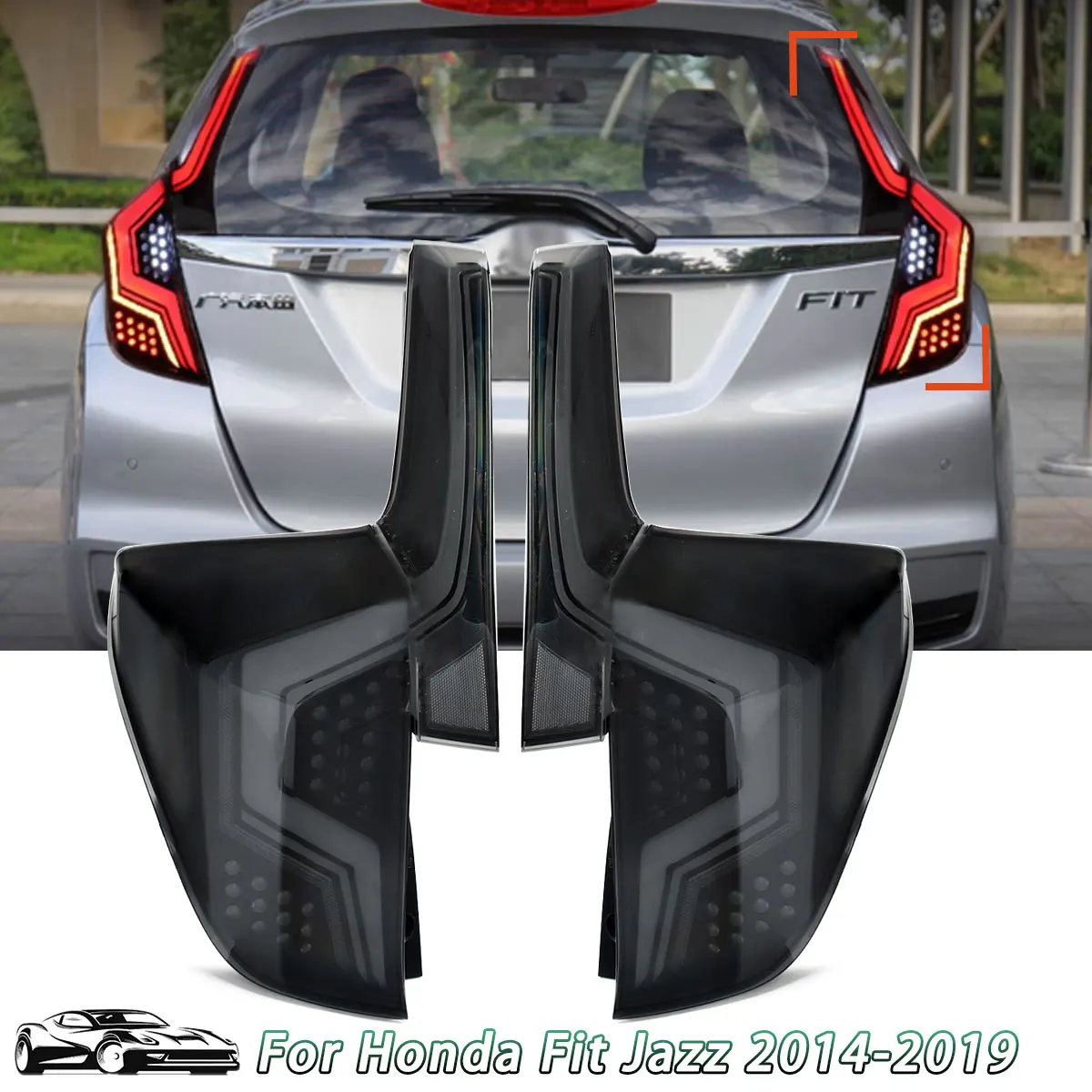 

Для Honda JAZZ Hatchback 2014 2015 2016 2017 2018 2019 задний фонарь задний фонарь поворотный последовательный сигнал задний фонарь в сборе