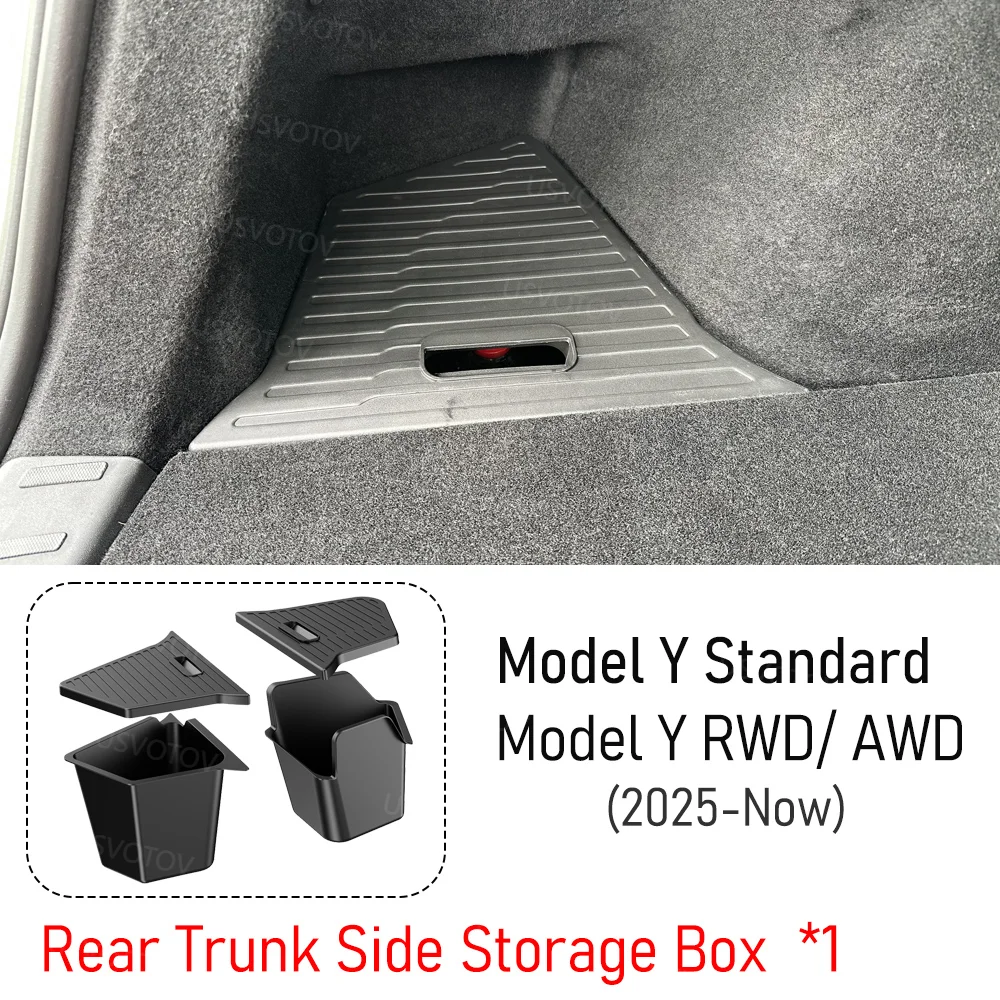 Mittelkonsolen-Organizer für Tesla Model Y Standard RWD 2026 Zubehör Kofferraum-Seitenstauraum Getränkehalter Brems- und Gaspedalabdeckung