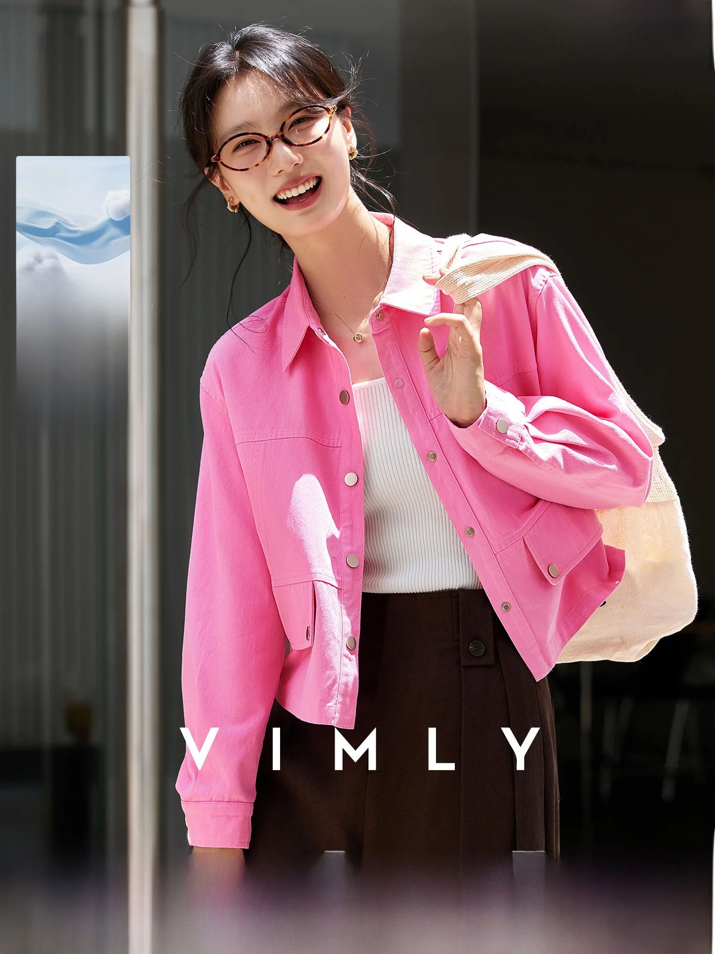 

Женский кардиган из чистого хлопка с отложным воротником, весна 2026, приталенный, с открытыми плечами, укороченный топ