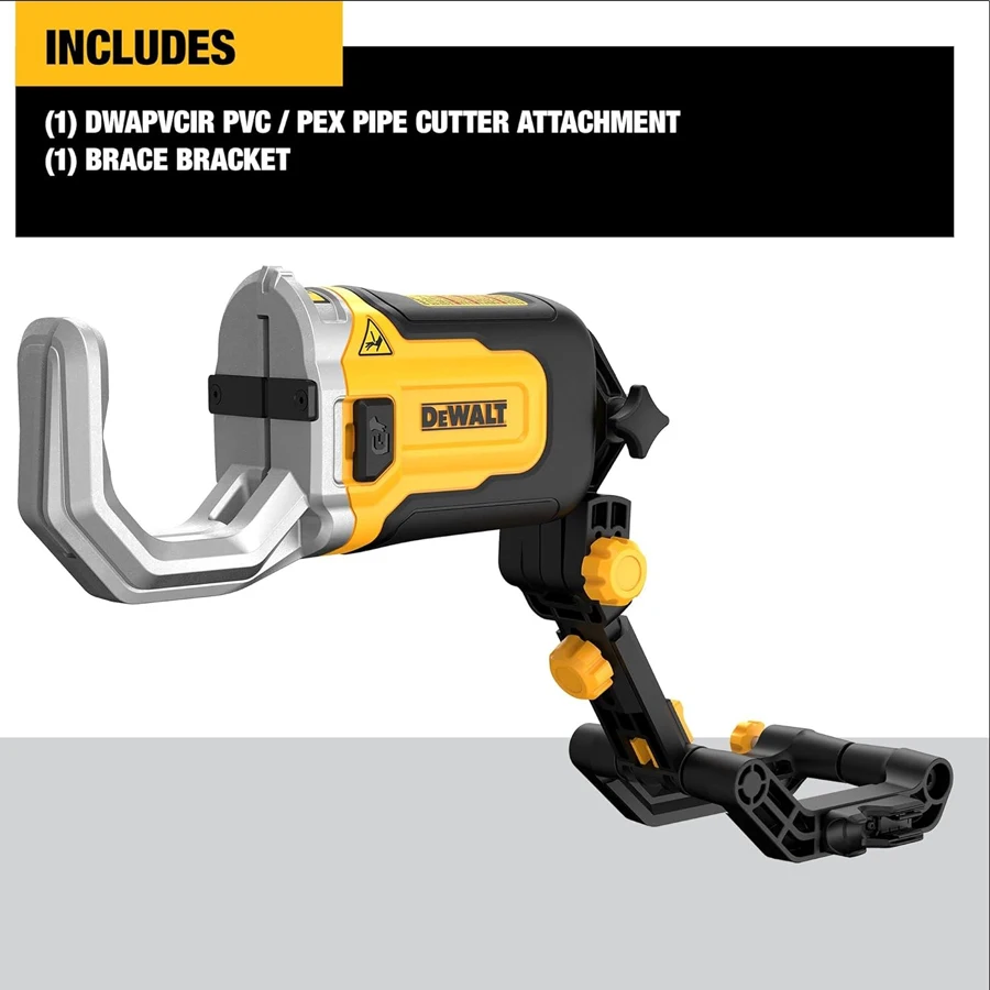 DEWALT PVC/PEX Cutter Attachment 6X Faster Cuts Cutter with Brace Bracket Impact Driver Accessories DWAPVCIR