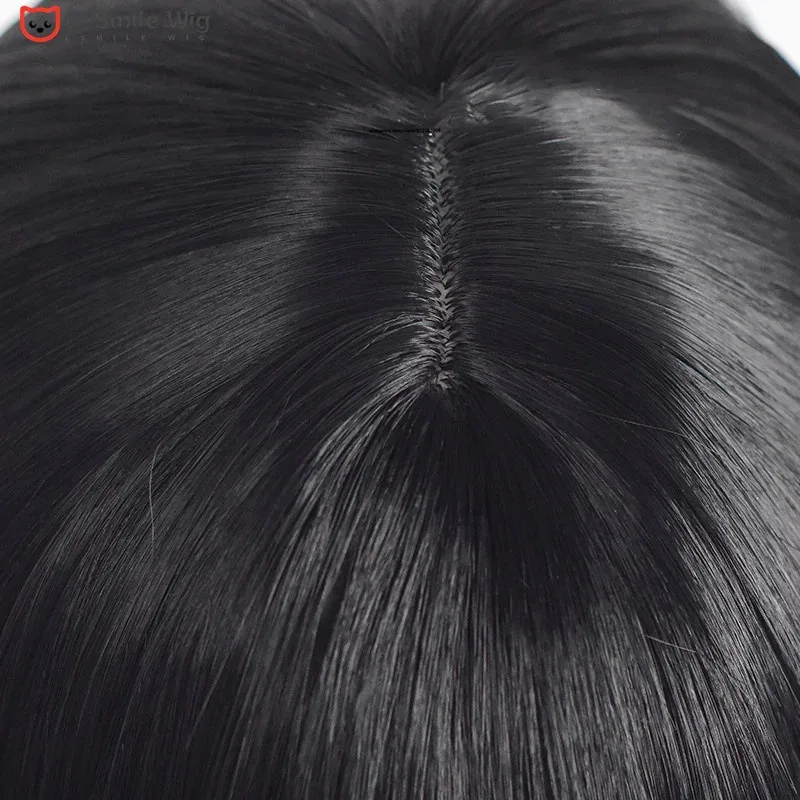 Qq681Anime Jabami Yumeko Hell Girl Enma Ai 블랙 롱 스트레이트 코스프레 내열성 합성 머리 가발 + 가발 모자