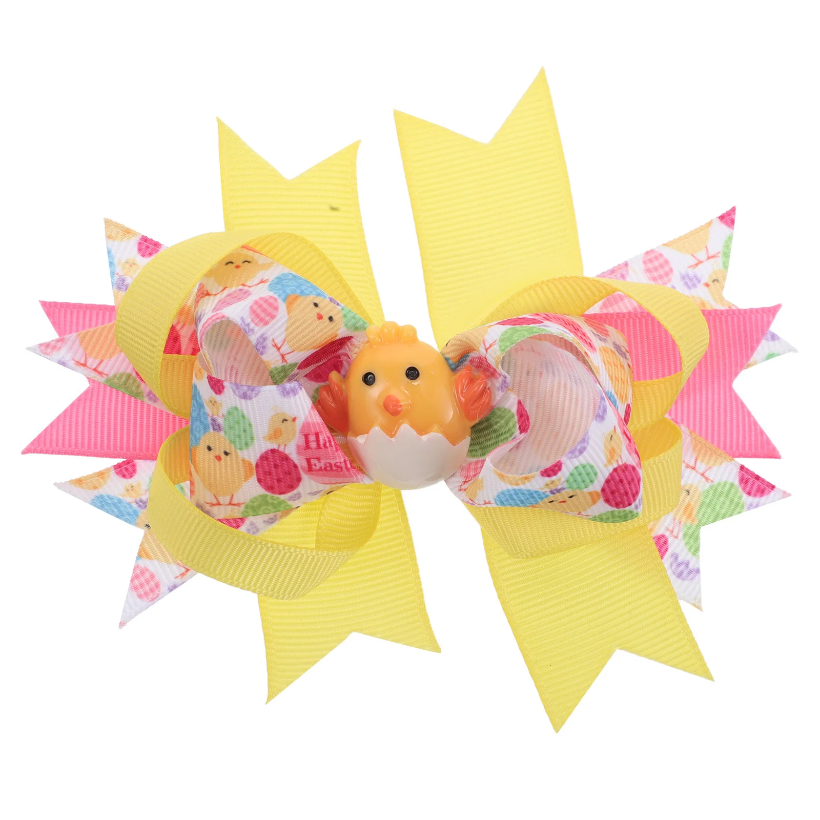 

Chick Hair Clips for Girls Easter Themed Bow with Yellow Duckbill Clip Safe Material Non-Slip Hair Accessories for Kids Party