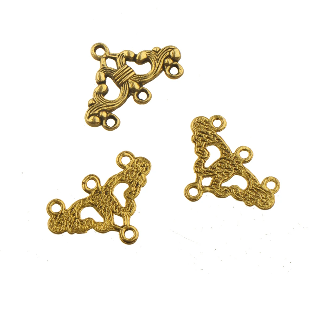 Connectors Charms For Jewelry Making Multilayer Triangle Alloy Silver Color 50pcs/lot DIY Handicrafts Bracelet Earrings Findings