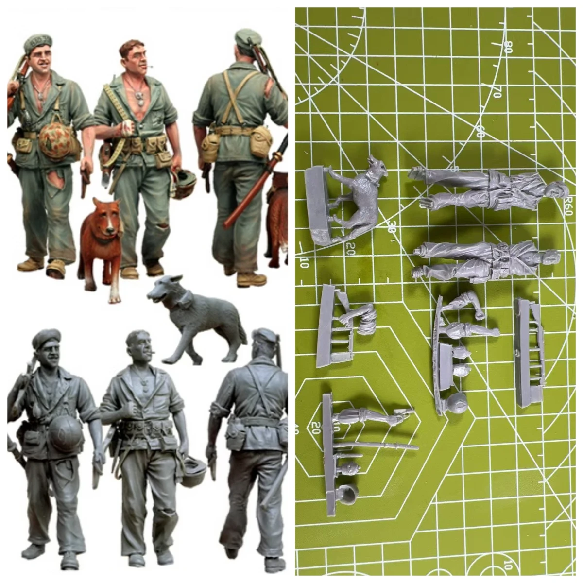 

1: 35 Die Casting Resin Model Assembly Kit Model 2-person Grey Model